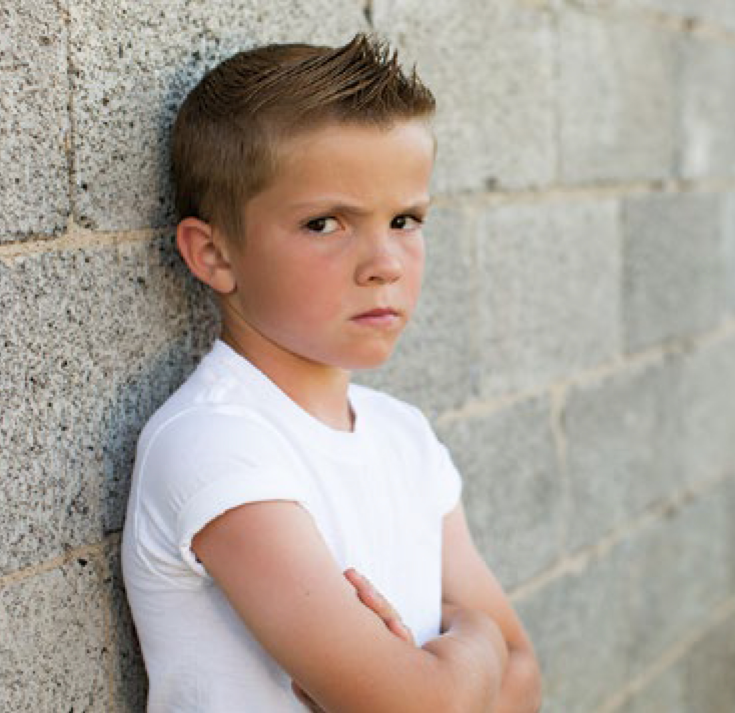 Boy in white shirt