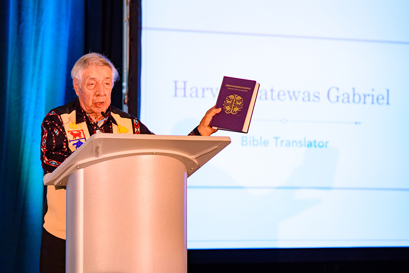 Harvey with Mohawk Bible